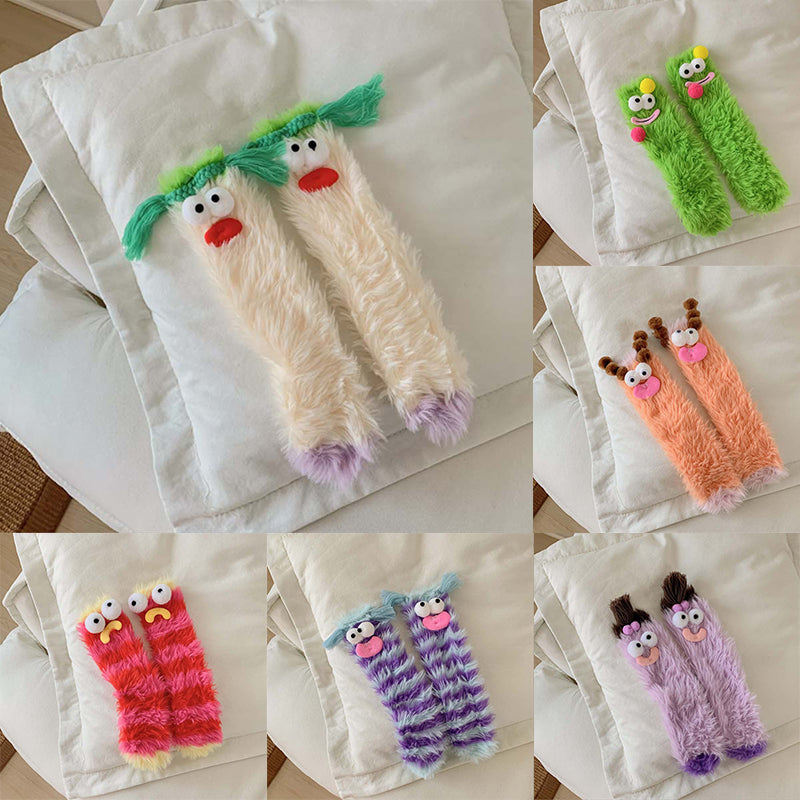 Warm Cozy Fluffy Cartoon Monster Socks