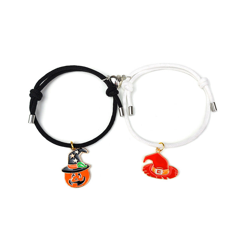 Cute Halloween Heart Magnetic Couple Matching Bracelet