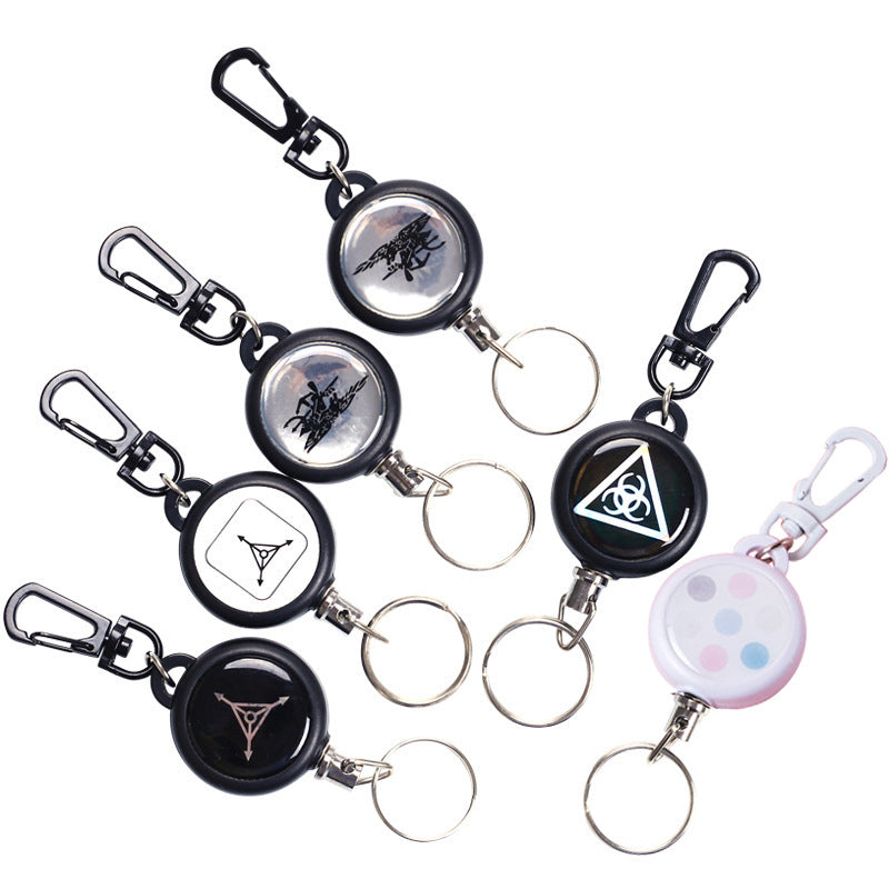 Keychain With Retractable Wire Cord