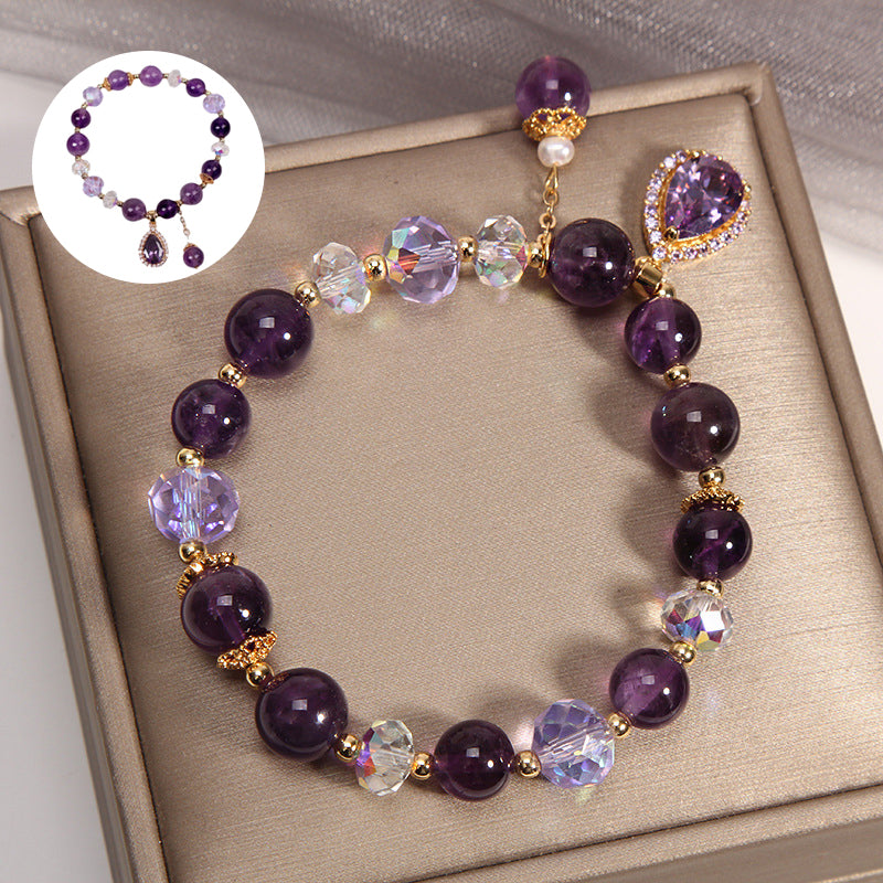 Natural Amethyst Water Drop Bracelet