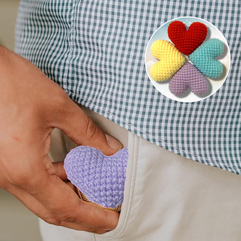 Pocket Hug, Crocheted Heart, Small Gift